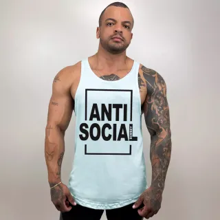 Regata Anti Social masculina cavada em algodão 100% - Bombey - Bordô