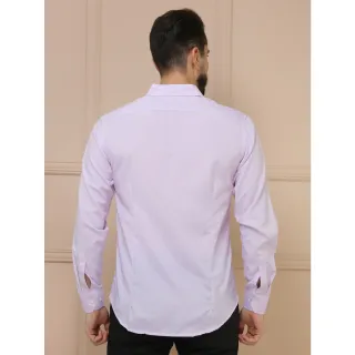 Camisa Social Slim Fit Manga Comprida xadrez Rosa Claro - Rosa