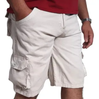 Exclusiva Bermuda Sarja Masculina Cargo 6 Bolsos - Bermuda Cargo  Chumbo