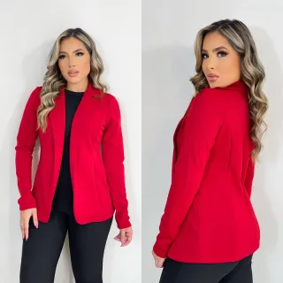 Elegância em Blazer Feminino de Neoprene: Estilo e Conforto - Azul Marinho