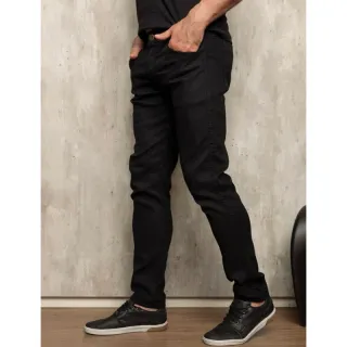 Calça Skinny Masculina Premium Elastano Amaciada Slim - Preto