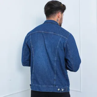 Tendência Jaqueta Premium Masculina Jeans Linha - Raryel - azul escura
