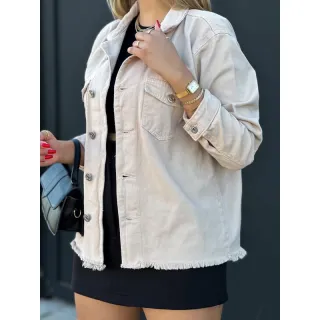 Moda feminina: Jaqueta jeans lisa, novo casaco blusa - Branco Max 032