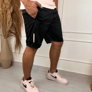 Bermuda Masculina Fitness Street Refletiva - Preto