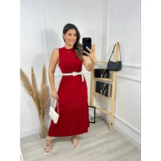 Elegante Vestido Cavado Casual Midi 442 - Rosa