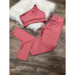 Calça Legging e Top de Um Ombro - Conjunto Fitness - Zebra