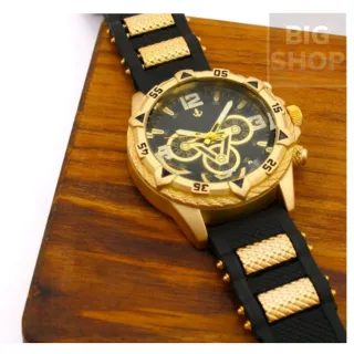 Estilo e Elegância: Kit Colar Cruz + Pulseira Ouro Prata + Relógio Masculino - Dourado