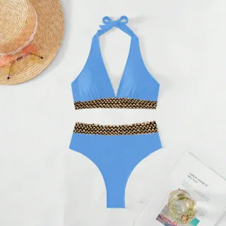 Moda Praia Vintage: Biquini de Amarração Cintura Alta e Top Cropped - Coral