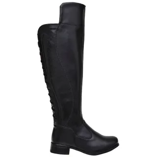 Oferta: Bota Confortável Feminina Over The Knee Cano Alto Macia e Leve para o Dia a Dia - PRETO-281