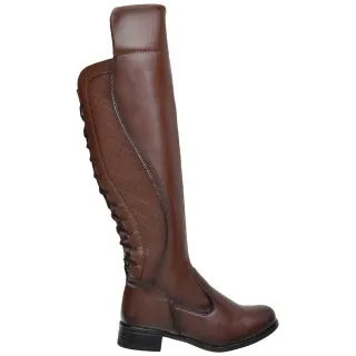 Oferta: Bota Confortável Feminina Over The Knee Cano Alto Macia e Leve para o Dia a Dia - PRETO-281