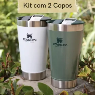 Copo Térmico Inox com Tampa e Abridor - Kit com 2 Copos