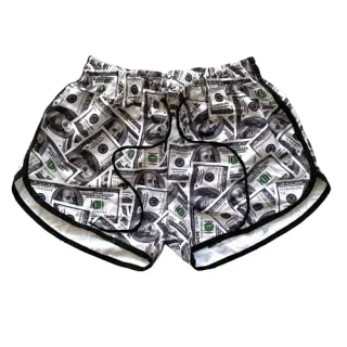 Promoção Short Feminino Estampado Moda Praia Florais Tactel - Verão Piscina - FEM-Preto HNK