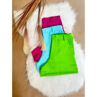 Cintura alta feminino crepe alfaiataria curto social - Azul Caneta