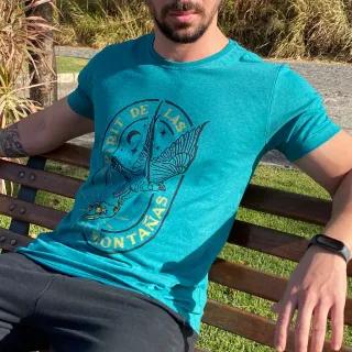 Malha Premium Masculina Estampada Águia Gola Redonda - Camiseta Algodão - Jade