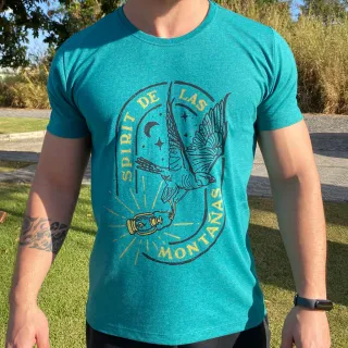 Malha Premium Masculina Estampada Águia Gola Redonda - Camiseta Algodão - Jade