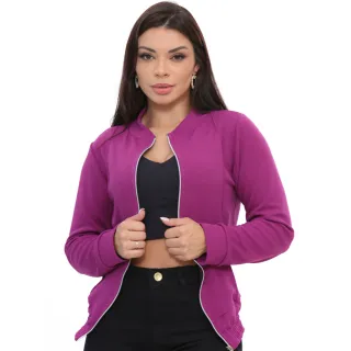 Casaco Feminino com Zíper - Jaqueta Bomber em Promoção - Vinho