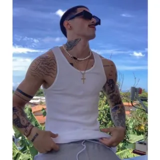 Regata Unissex Premium Cinza Branca Preta - Estilo Americana Hip Hop - Preta