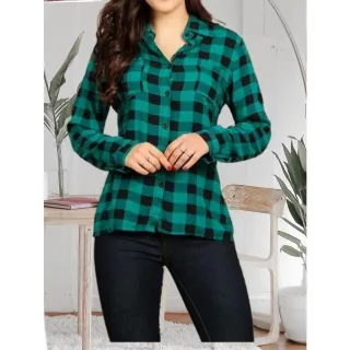 Camisa Manga Longa Xadrez Feminina Quadrilha - Branco