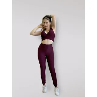 Moda feminina: Calça Legging Fitness em tecido bolha 3D, textura moderna para academia - Vermelho