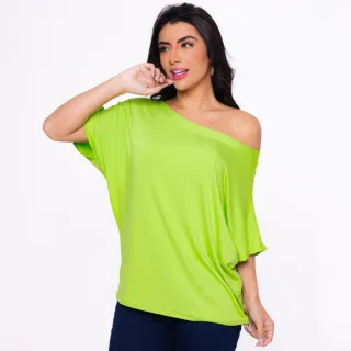 Camisa Feminina Gola Canoa Manga Curta - Blusa Basica Soltinha - Fúcsia