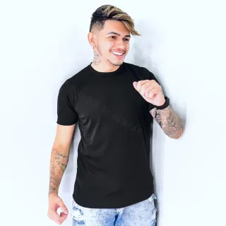 Camiseta Masculina Básica Gola Redonda em Poliéster - Azul Marinho