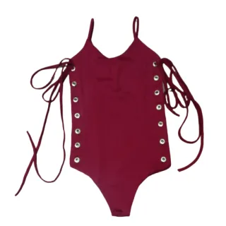 Moda feminina exclusiva: Maiô Biquini Estilo Europeu Gringo - Branco 7 ilhós