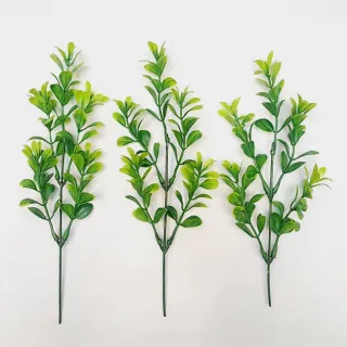 Decoração Casamento, Arranjos e Festas: Kit/3 Matinho de folha planta artificial - 3 x 6411-E(Amarelo)