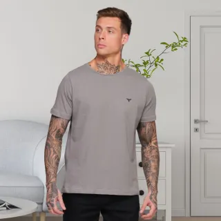 Estampa Águia Camiseta Masculina - Cinza Mescla