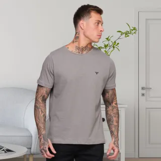 Estampa Águia Camiseta Masculina - Cinza Mescla