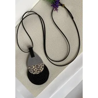 Mandala Dupla Maxi Colar Colorido Artesanal de Corda Náutica - 48. Azul Noite/Chevron