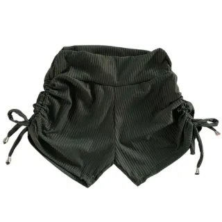 Revenda Short Canelado Feminino em Malha - Verde Militar