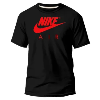 Camiseta Air NK Nikke Masculina/Unisex Preto - Estampa Variada - Preto laranja