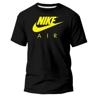 Camiseta Air NK Nikke Masculina/Unisex Preto - Estampa Variada - Preto laranja