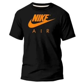 Camiseta Air NK Nikke Masculina/Unisex Preto - Estampa Variada - Preto laranja