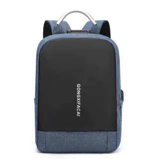 Bolsa à prova d'água multifuncional para homens com grande capacidade de recarga USB - CINZA N5
