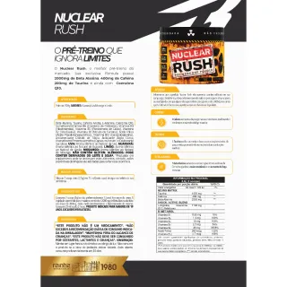 Zma + Thermo Abdomen + Pré Treino Nuclear Rush + Bcaa + Creatina + Whey Protein - Morango