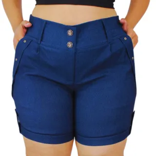 Bolsos Shorts Feminina Plus Size Bengaline - Vinho