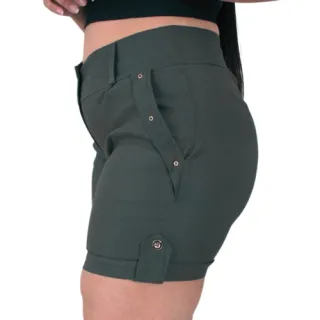 Bolsos Shorts Feminina Plus Size Bengaline - Vinho