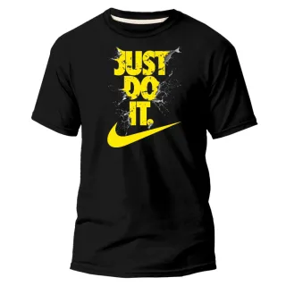 Camisa Unisex Estampa Amarela NK Just Do It - Várias Cores - Preto