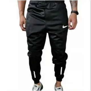 Dry Fit Reflective Calça Masculina - Bolsos e Cordão de Ajuste - Preta