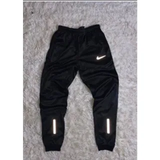 Dry Fit Reflective Calça Masculina - Bolsos e Cordão de Ajuste - Preta