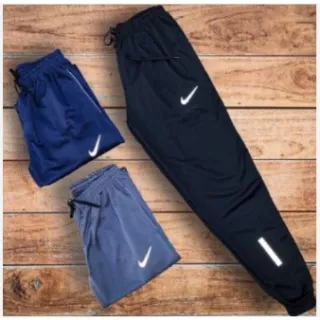 Dry Fit Reflective Calça Masculina - Bolsos e Cordão de Ajuste - Preta