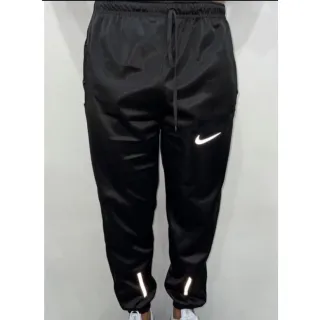 Dry Fit Reflective Calça Masculina - Bolsos e Cordão de Ajuste - Preta