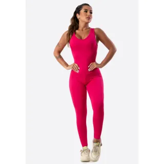 Fitness Academia Macacão Longo Feminino Aberta Costas - Azul Royal