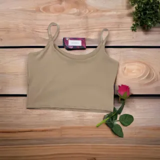 Alça fina suplex cropped feminino casual lisos e estampados em várias cores - Rosa Chiclete