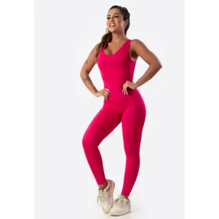 Fitness Academia Macacão Longo Feminino Aberta Costas - Azul Royal