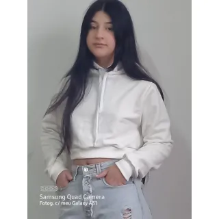 Envio imediato! Moletom feminino cropped estampado de alta qualidade - Lilás