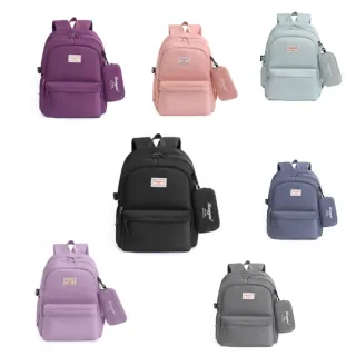 Moda Casual Universitária: Mochila Feminina Unissex para Viagem Escolar 666-4 - Roxo Escuro