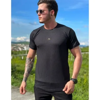 Moda Gringa: Camiseta Masculina Longline Canelada - Basica Americana - Branca