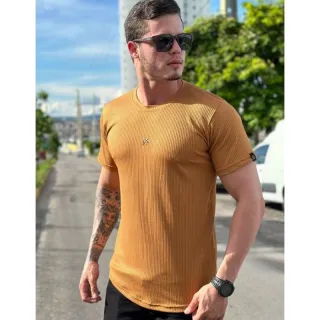 Moda Gringa: Camiseta Masculina Longline Canelada - Basica Americana - Branca